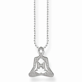 Thomas Sabo Glam And Soul Sterling Silver Zirconia Yoga Lotus Necklace D