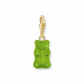 Thomas Sabo Gold Plated Sterling Silver Charm Club Haribo Apple Green Bear Charm