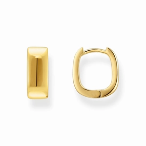 Thomas Sabo Gold Plated Sterling Silver Essential Angular 13mm Hoop Earrings