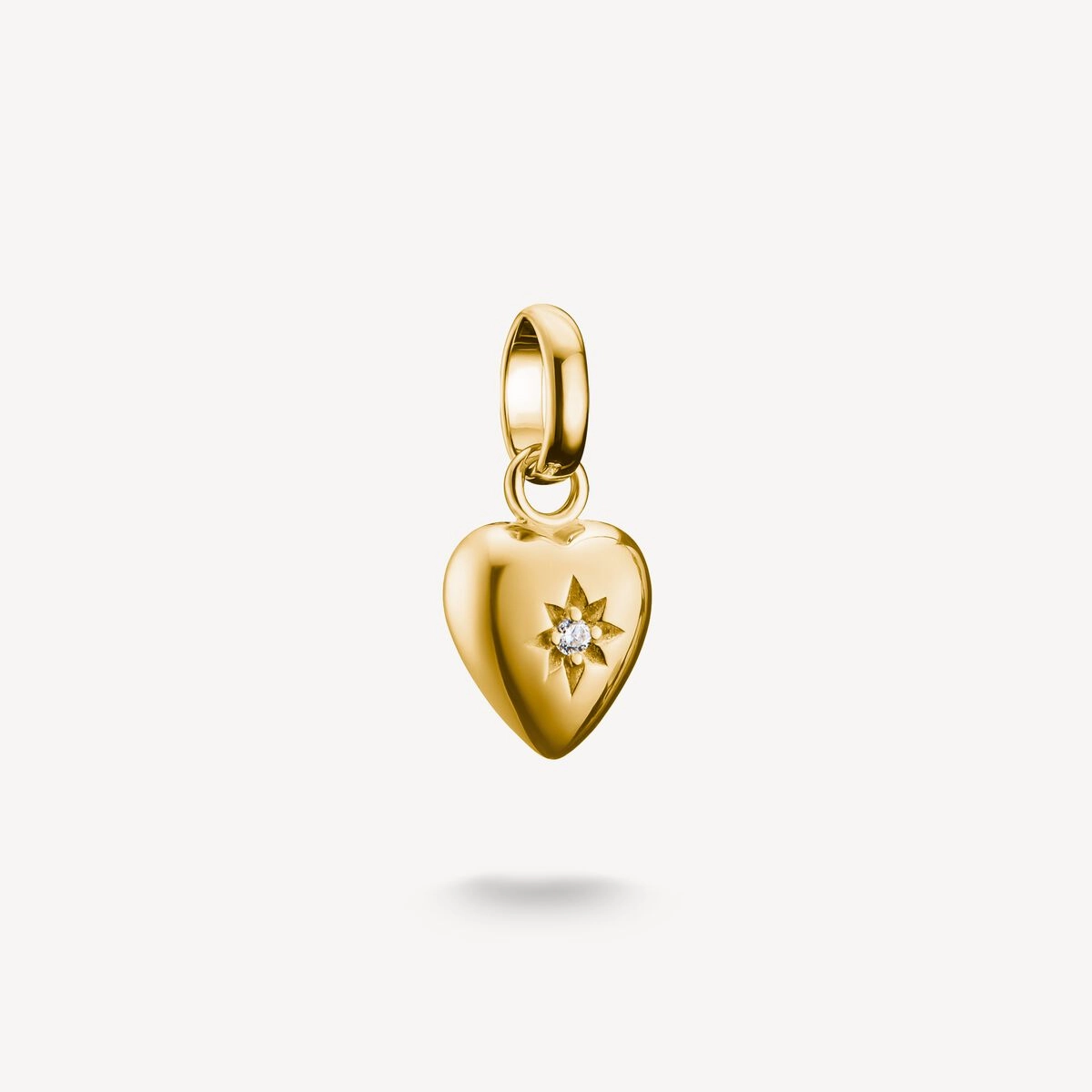 Thomas Sabo Gold Plated White Zirconia Heart With Star Connect Charm