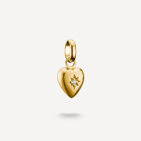 Thomas Sabo Gold Plated White Zirconia Heart With Star Connect Charm