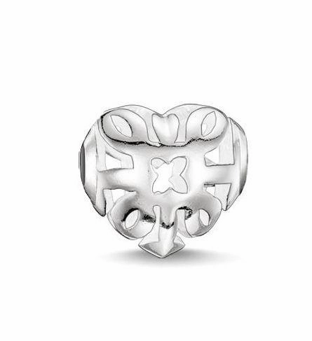 Thomas Sabo Karma Beads Sterling Silver Arabesque Heart Charm D