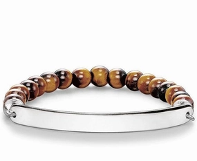 Thomas Sabo Love Bridge Sterling Silver Tigers Eye Bracelet D