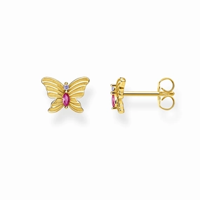 Thomas Sabo Magic Garden Gold Plated Butterfly Stud Earrings