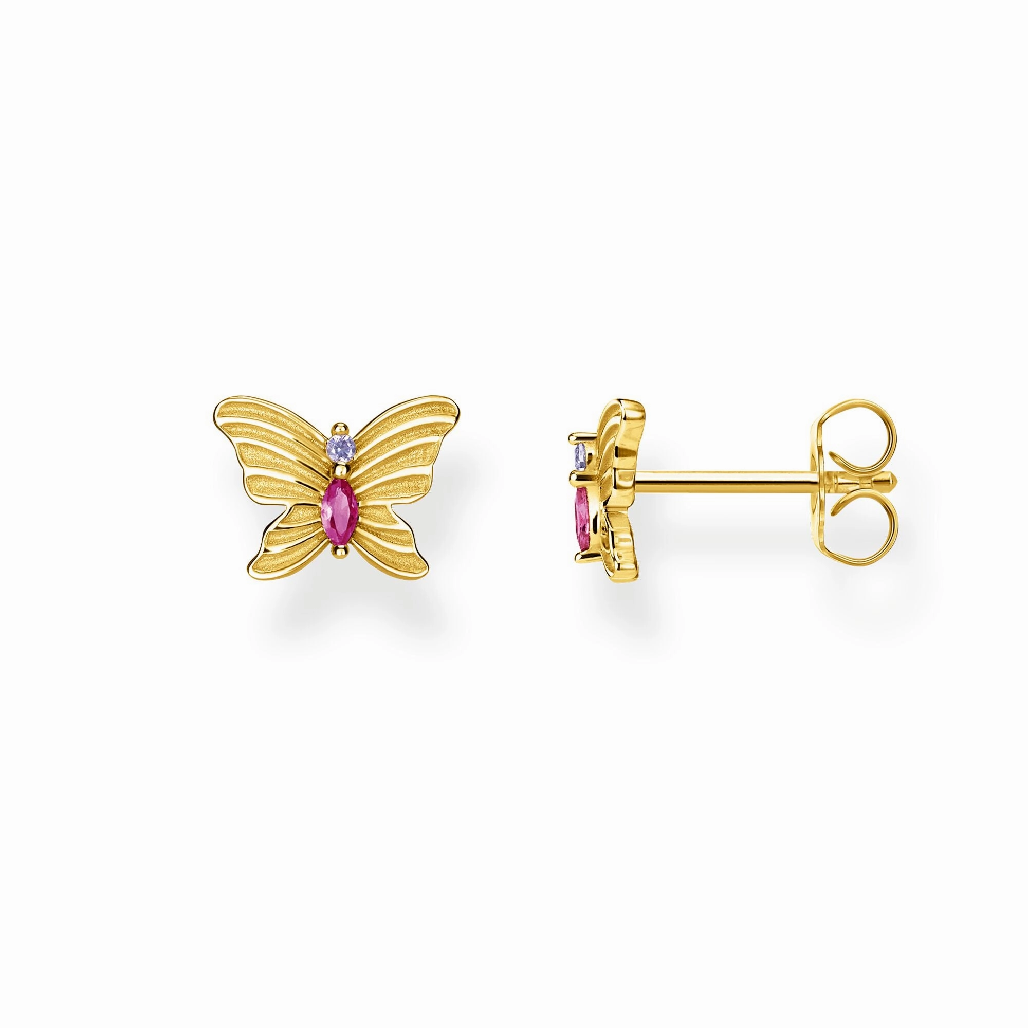 Thomas Sabo Magic Garden Gold Plated Butterfly Stud Earrings