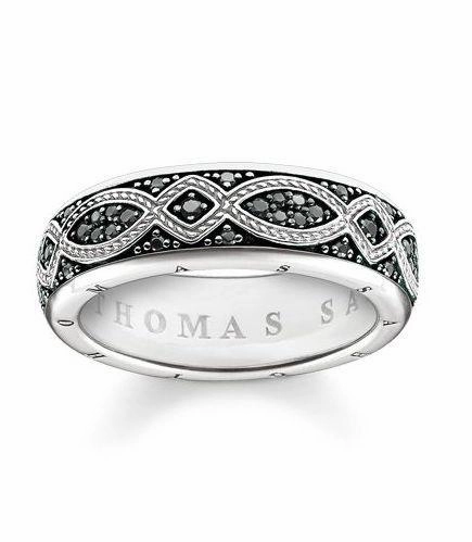Thomas Sabo Rebel At Heart Sterling Silver Black Zirconia Ring