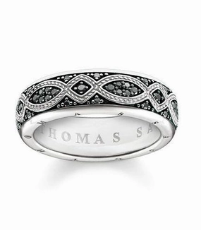 Thomas Sabo Rebel At Heart Sterling Silver Black Zirconia Ring