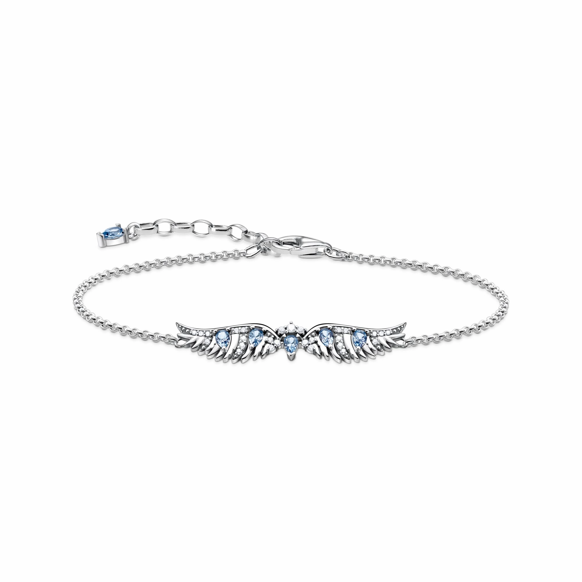 Thomas Sabo Sterling Silver Phoenix Wing Blue Stones Bracelet