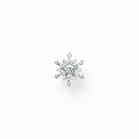 Thomas Sabo Sterling Silver Snowflake White Stones Single Stud Earring