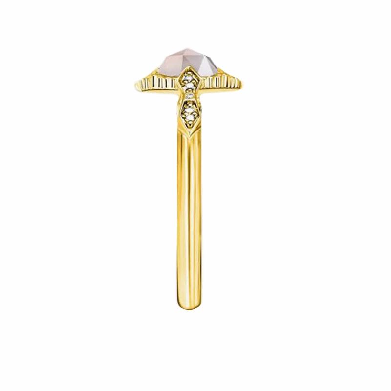 Thomas Sabo Vintage Yellow Gold Agate Diamond Ring D