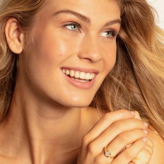 Thomas Sabo Vintage Yellow Gold Agate Diamond Ring D