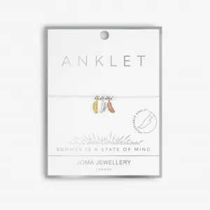 Three Tone Feather Anklet 5114