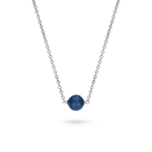 Ti Sento Necklace Silver And Blue Catseye