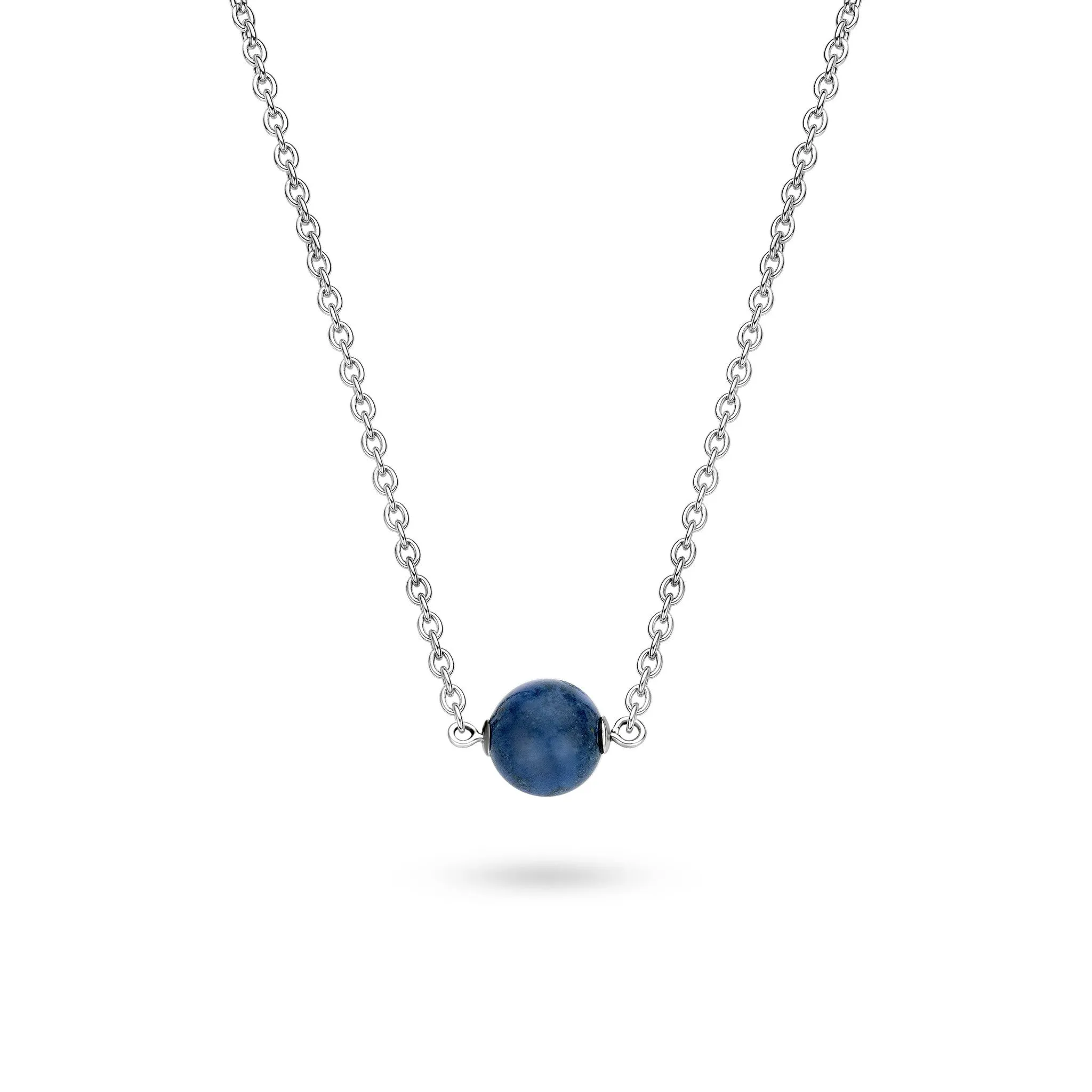Ti Sento Necklace Silver And Blue Catseye