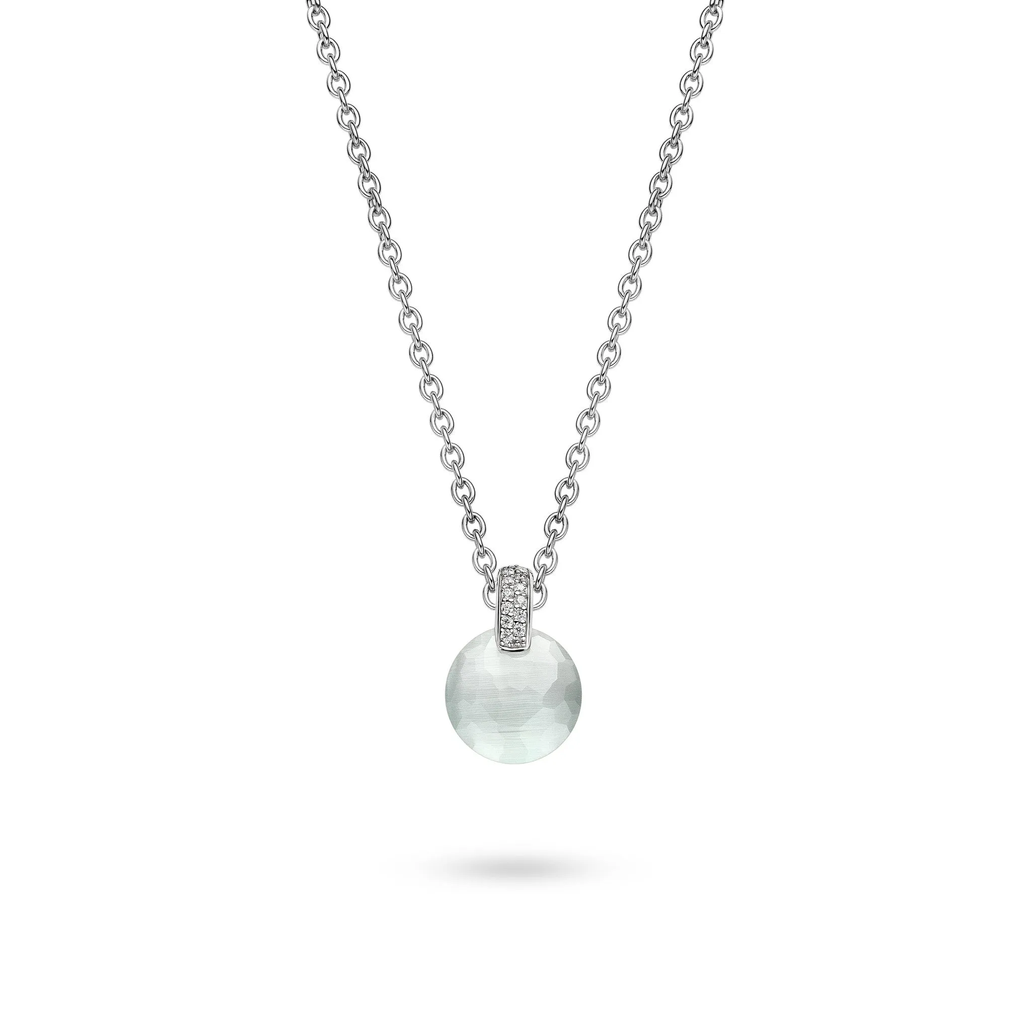 Ti Sento Pendant Silver And White Cubic Zirconia Round