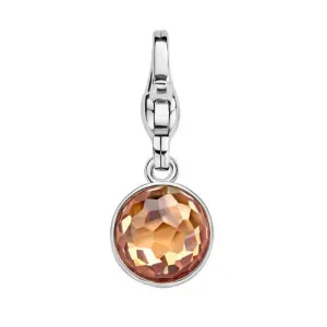 Ti Sento Stering Silver Brown Crystal Charm D