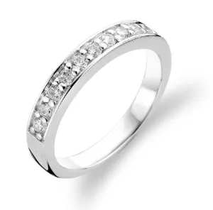 Ti Sento Sterling Silver Cubic Zirconia Channel Set Ring D