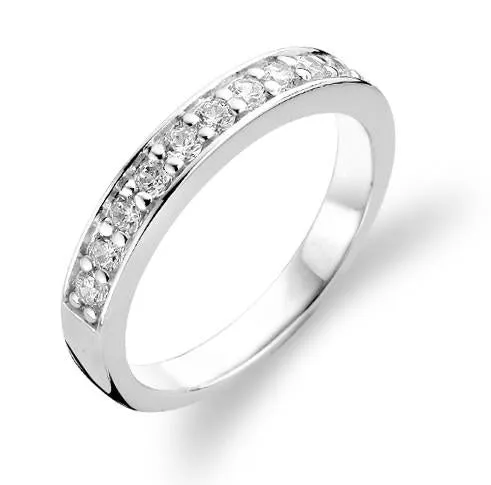 Ti Sento Sterling Silver Cubic Zirconia Channel Set Ring D