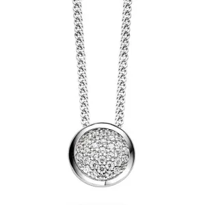 Ti Sento Sterling Silver Cubic Zirconia Circle Necklace D