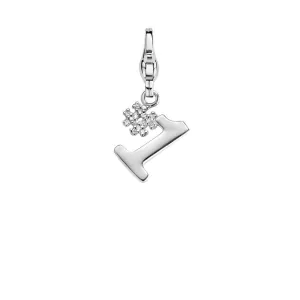 Ti Sento Sterling Silver Cubic Zirconia Number 1 Charm D