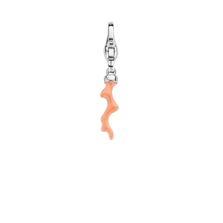 Ti Sento Sterling Silver Enamel Coral Branch Charm D