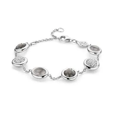 Ti Sento Sterling Silver Grey Crystal White Zirconia Bracelet D