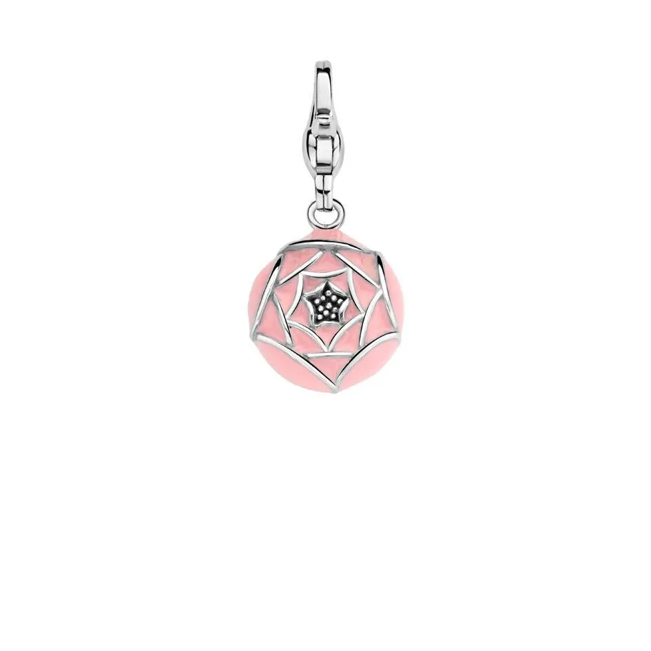 Ti Sento Sterling Silver Pink Enamel Beauty Bloom Charm D