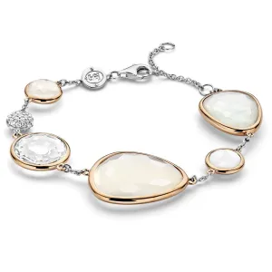 Ti Sento Sterling Silver Rose Gold Crystal Bracelet D