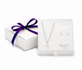 Ti Sento Gift Set Silver With White Cubic Zirconia And Pearl