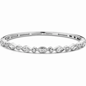 Ti Sento Sterling Silver Cubic Zirconia Bangle D