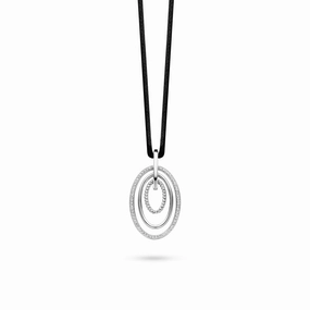 Ti Sento Sterling Silver Cubic Zirconia Integrated Oval Pendant D
