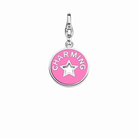 Ti Sento Sterling Silver Pink Enamel Charming Coin Charm D