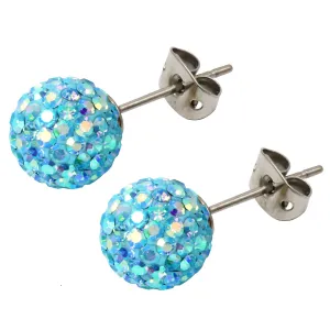 Tresor Paris Earrings  Orbite Bleu Clair 6mm