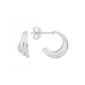 Triple Curve 11mm Stud Hoop Earrings 66856HP