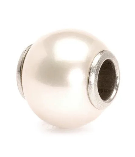 Trollbeads Bead White Pearl Silver