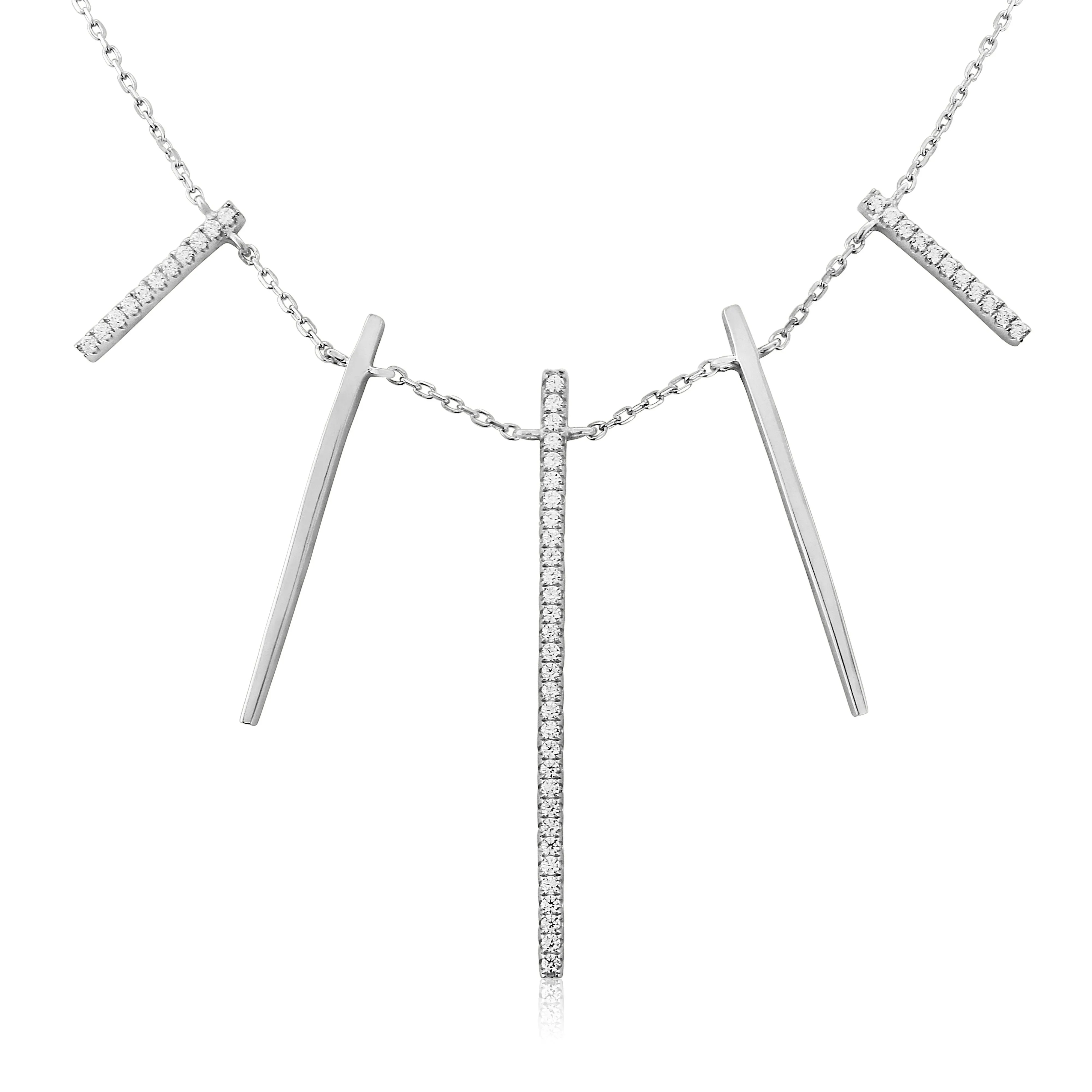 Waterford Jewellery Sterling Silver Cubic Zirconia Cleo Necklace