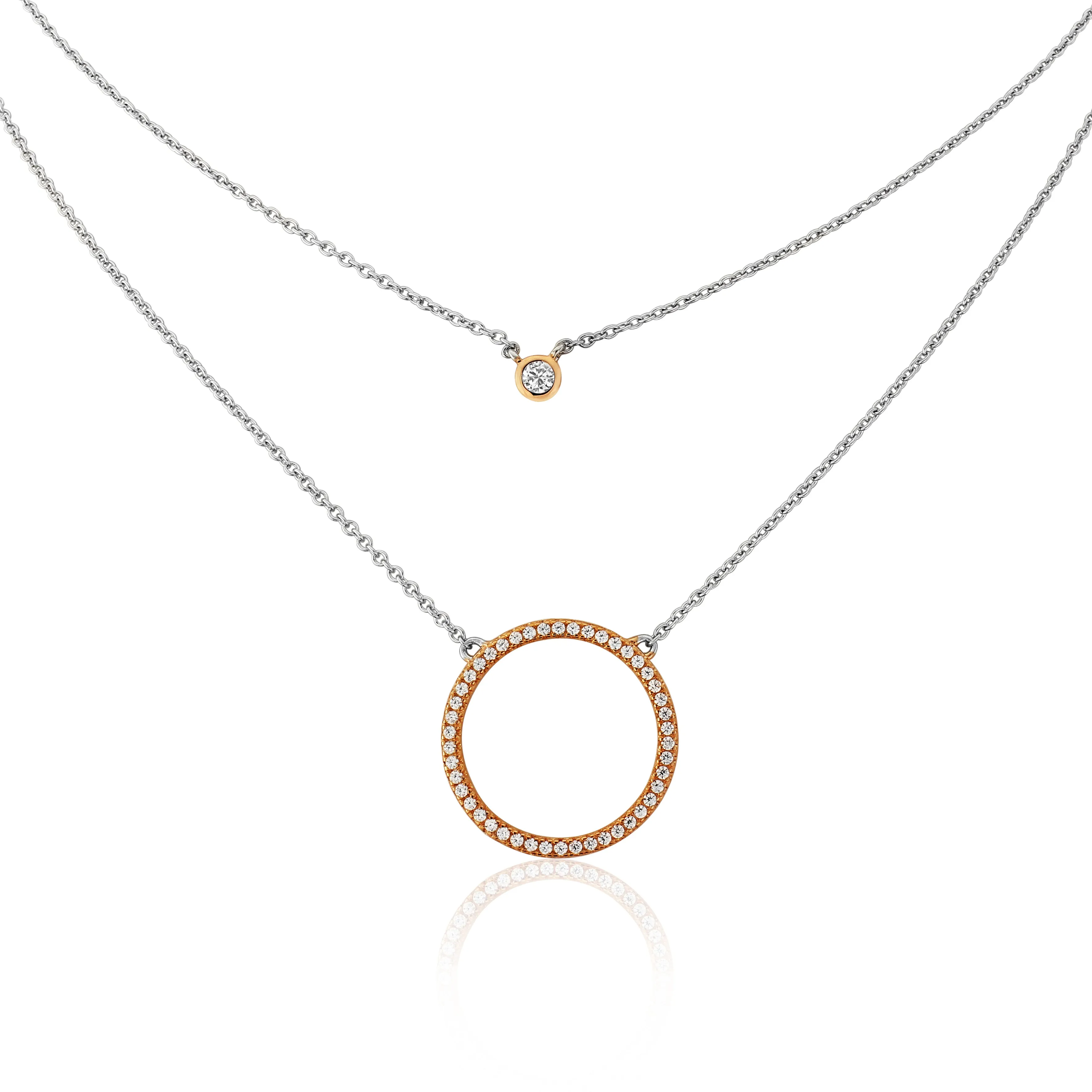 Waterford Jewellery Sterling Silver Rose Double Necklace