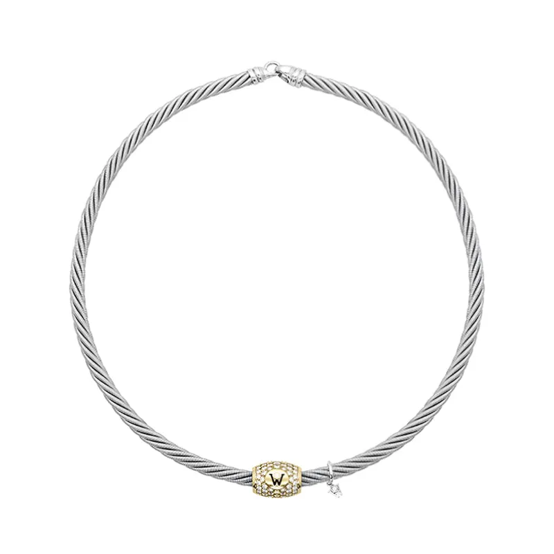 Wellendorff 18ct White Gold Diamond Twist Necklet