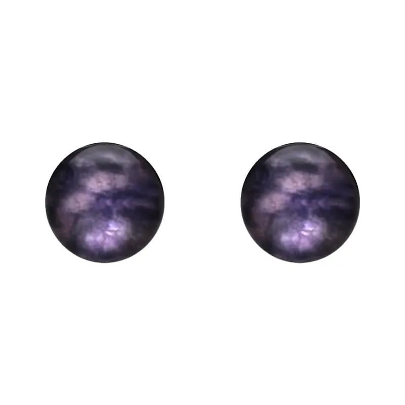 White Gold Blue John 6mm Ball Stud Earrings