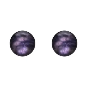 White Gold Blue John 6mm Ball Stud Earrings