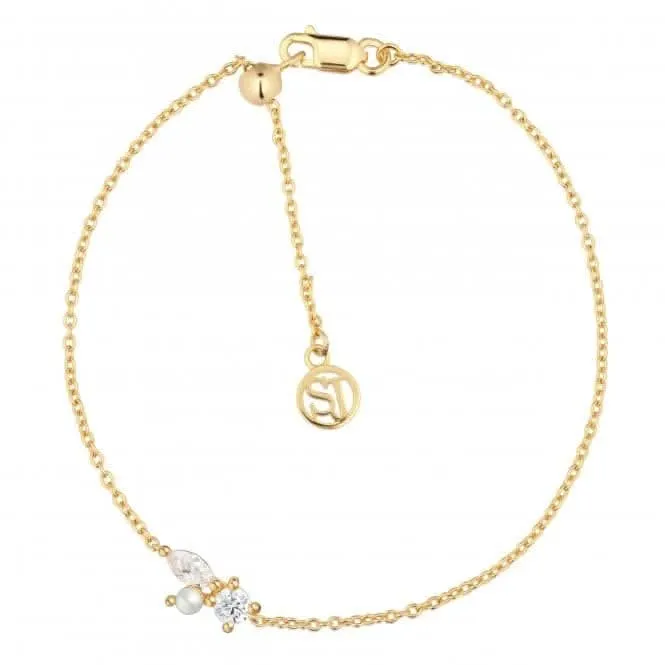 White Zirconia Adria Tre Bracelet SJ-B12272-PCZ-YG