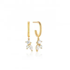 White Zirconia Adria Tre Creolo Earrings SJ-E12226-PCZ-YG