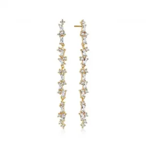 White Zirconia Antella Lungo Earrings SJ-E0322-CZ(YG)