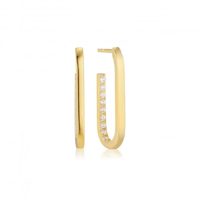 White Zirconia Capizzi Medio Earrings SJ-E42212-CZ-YG