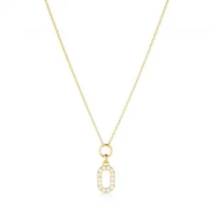 White Zirconia Capizzi Piccolo Necklace SJ-N42230-CZ-YG