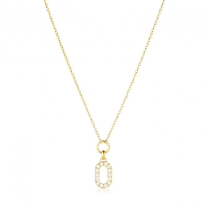 White Zirconia Capizzi Piccolo Necklace SJ-N42230-CZ-YG
