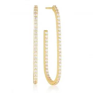White Zirconia Capizzi X-Grande Earrings SJ-E42218-CZ-YG