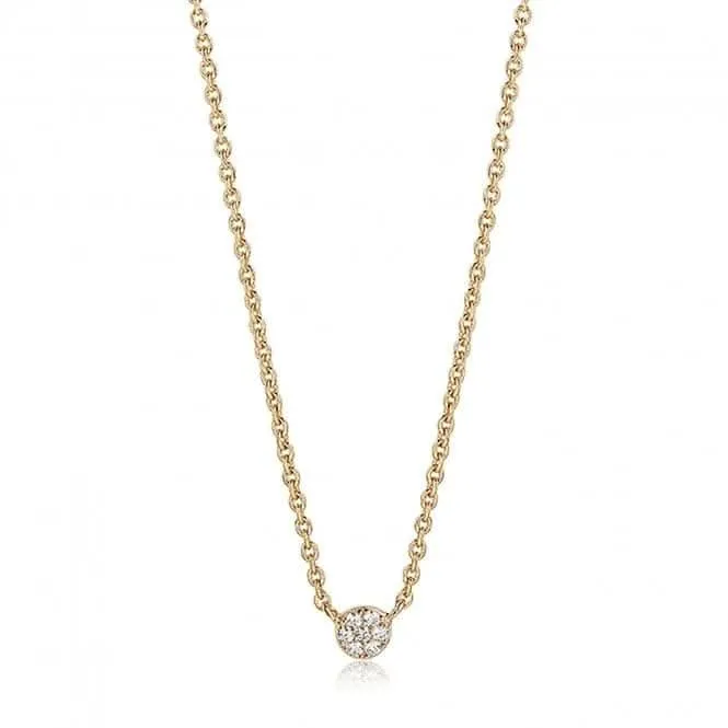 White Zirconia Cecina Necklace SJ-C2773-CZ(YG)