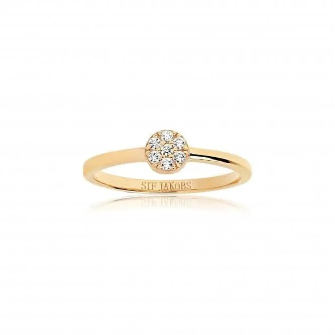 White Zirconia Cecina Ring SJ-R2773-CZ(YG)