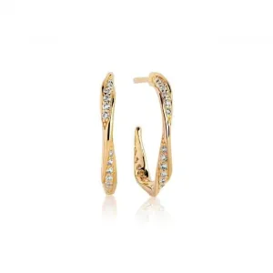 White Zirconia Cetara Piccolo Earrings SJ-E3010-CZ-YG